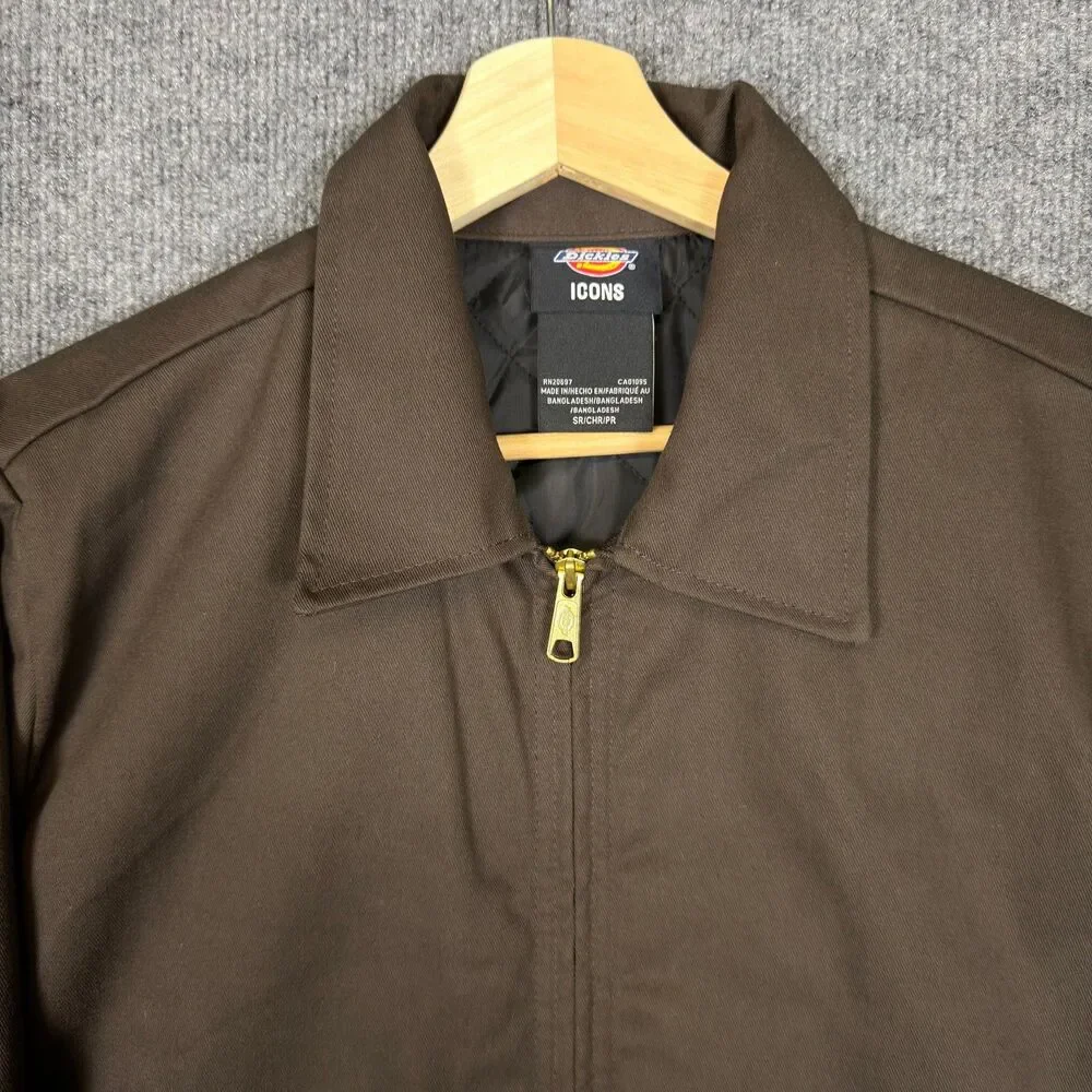 Dickies Mens Eisenhower Icons Work Jacket Small Brown Quilted Lined Workwear